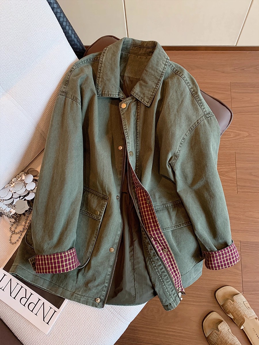 Vintage Army Green Denim Jacke - đánh giá và giá Down Jacket Packable