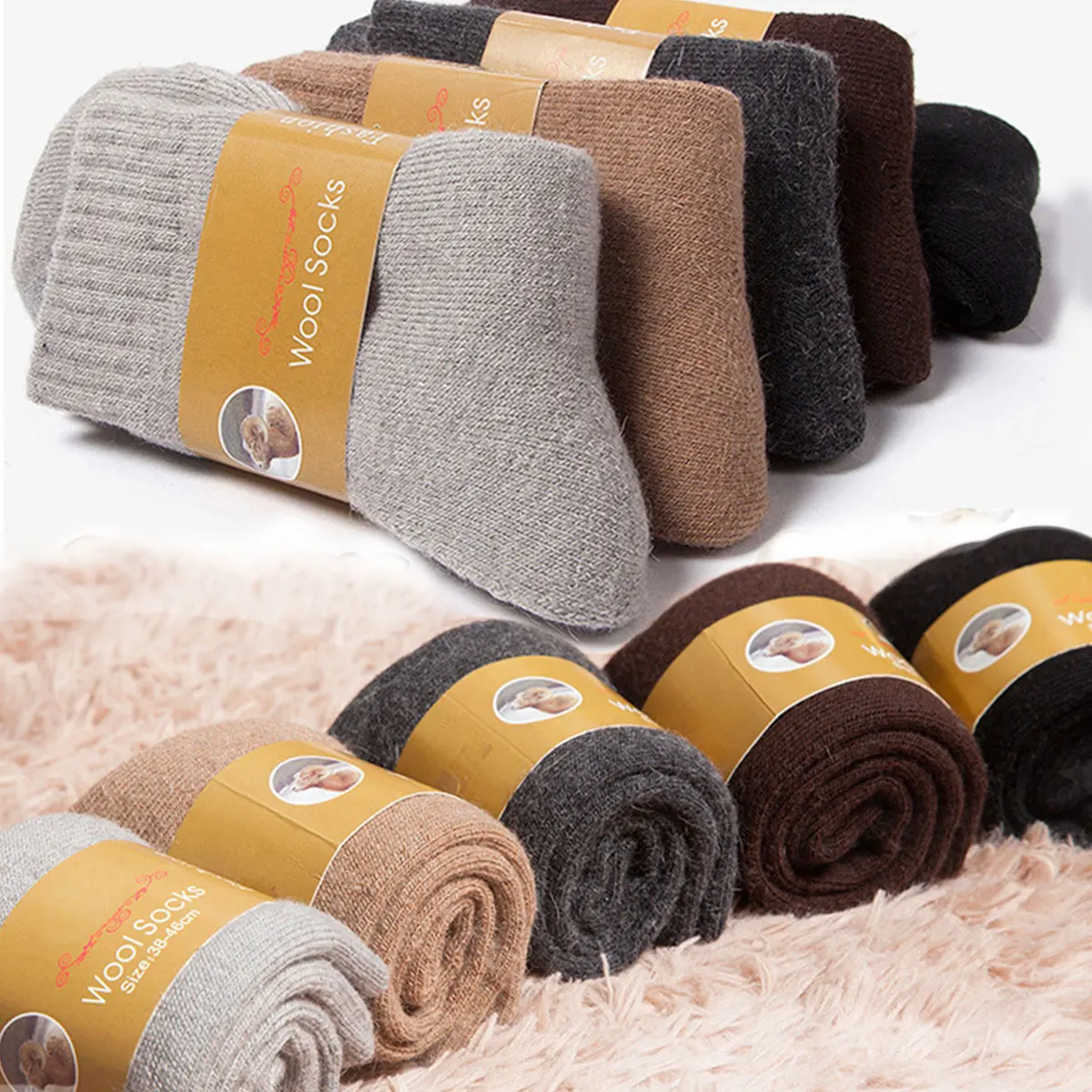 2 Pairs Winter Warm Socks Men' - đánh giá và giá Thermal Sock Wool