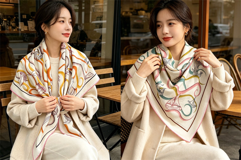 Double Faced 135CM Scarf Luxur - đánh giá và giá Cashmere Pashmina Wrap