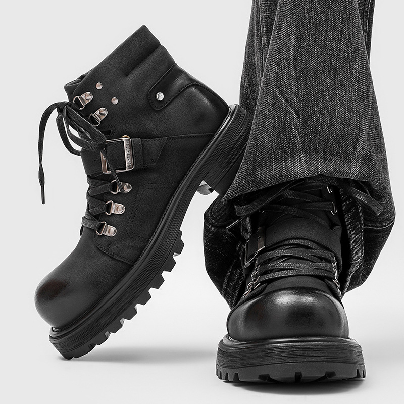 Brand Men Leather Boots Motorc - đánh giá và giá Waterproof Winter Boot