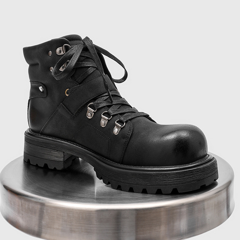 Brand Men Leather Boots Motorc - đánh giá và giá Waterproof Winter Boot